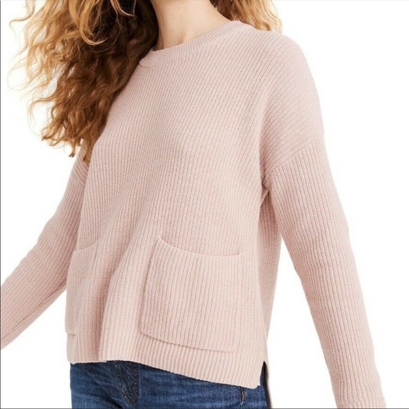Madewell Sweaters - ❌SOLD❌Madewell Patch Pocket Pullover Knit Sweater in Rose
